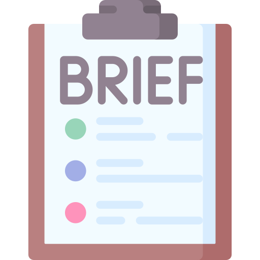 Icon displaying a clipboard with 'Brief' written on it